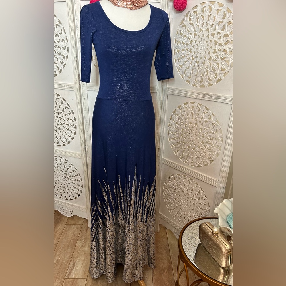Blue & Silver Frozen LulaRoe Ana Dress